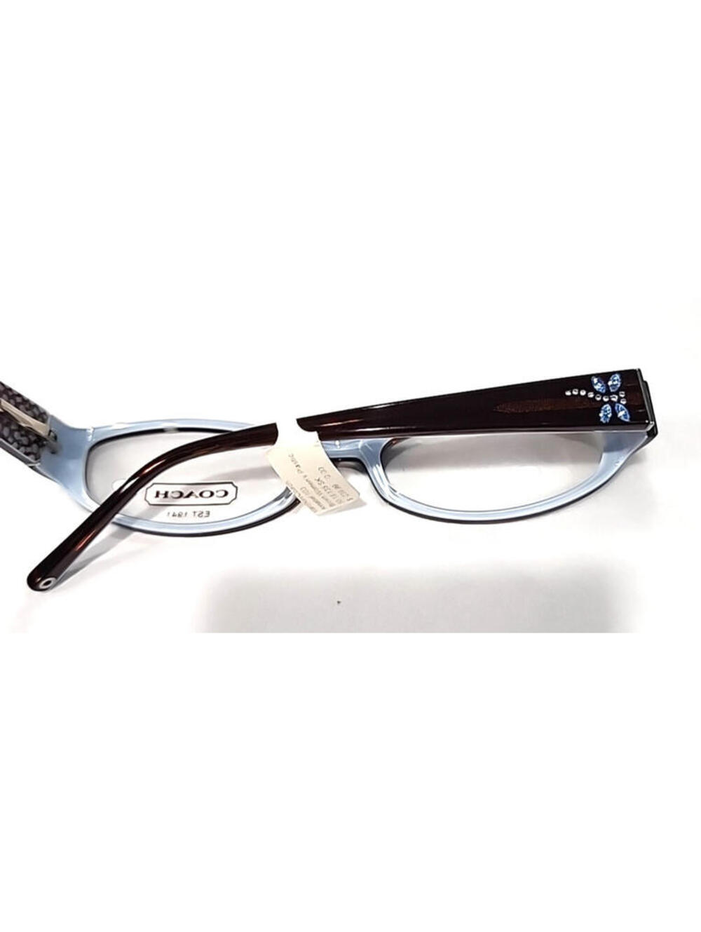 Coach 530 Annabel Gloss Brown Blue Oval Eyeglasses 50-18 135 - Picture 5 of 8